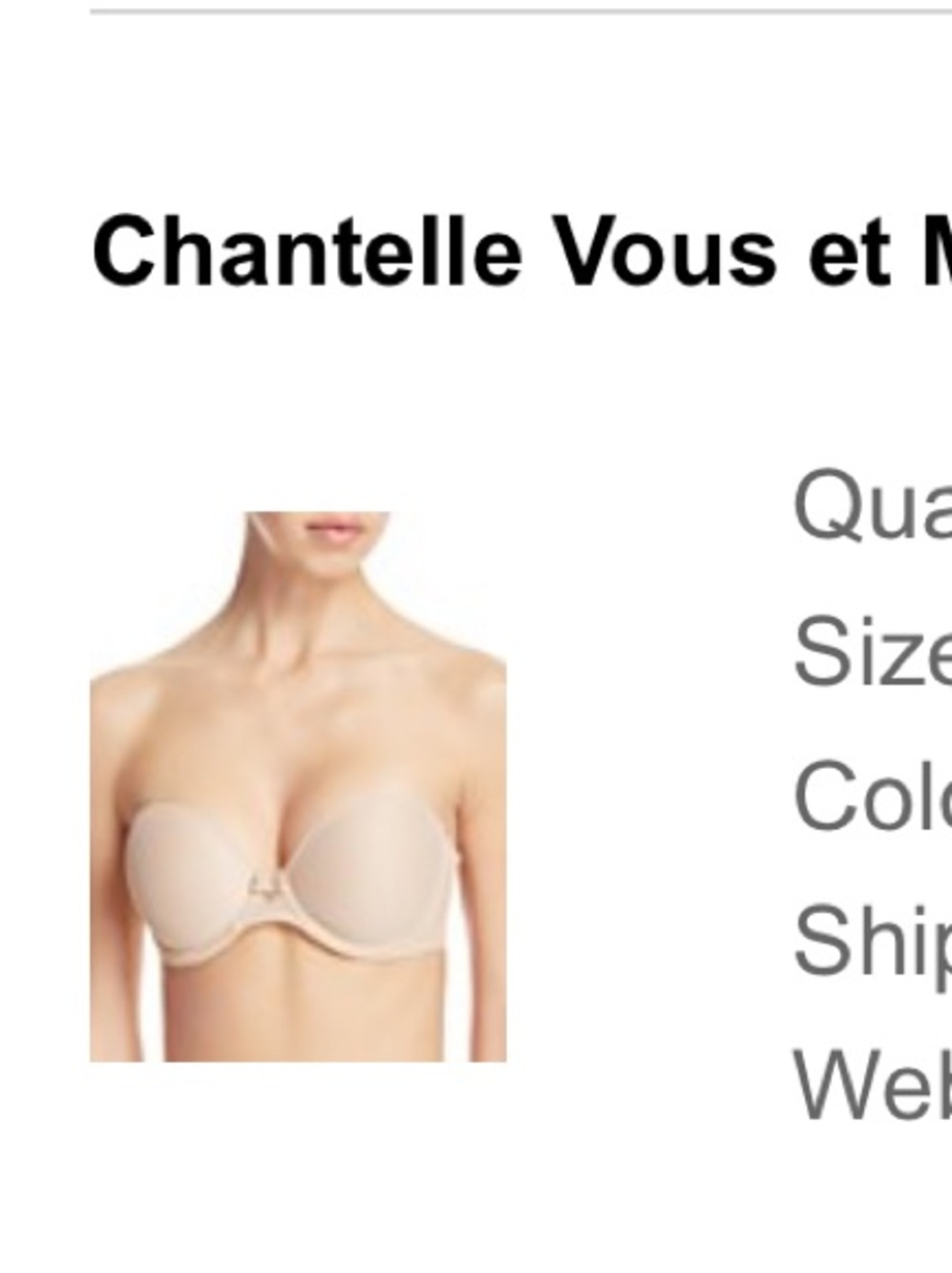 Chantelle Vous et Moi Strapless Bra - Ultra Nude